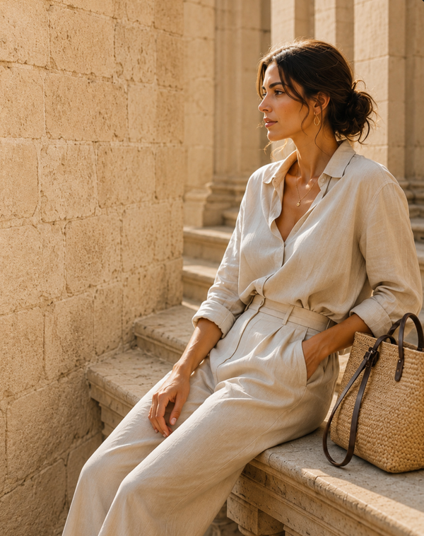 Pantaloni in stile lino